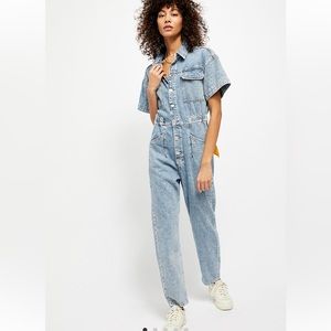 Free People Marci Coverall- Denim Jumpsuit
